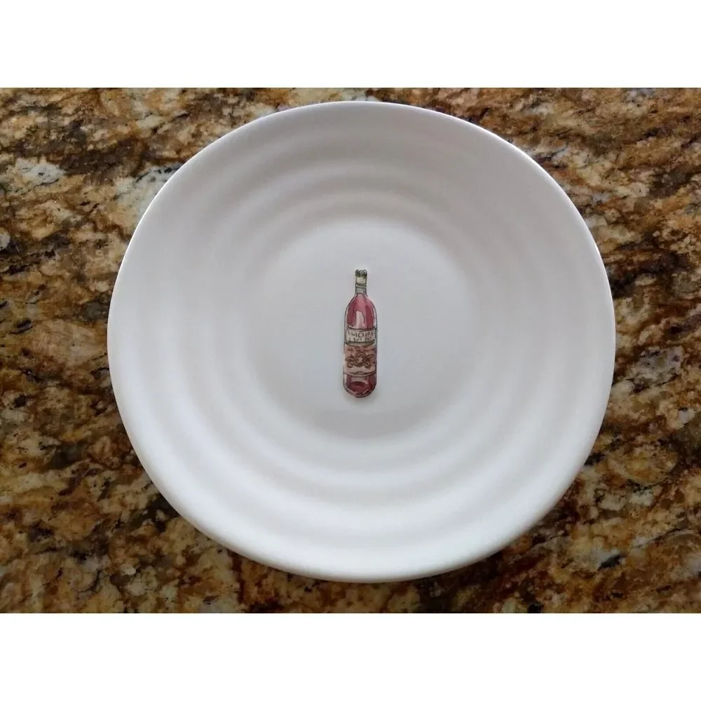 Williams Sonoma Appetizer Canapé Cheese Plates WINE BOTTLE‎ SERIES Set of 4